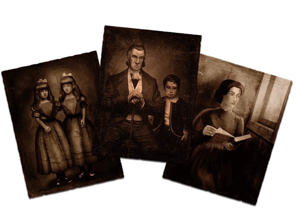 Some postcards with the crimson manor residents
